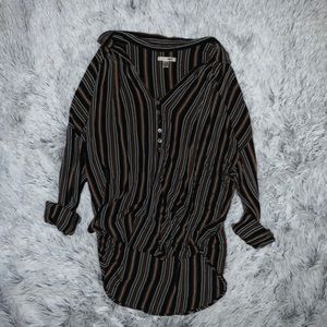 Collard Striped Button Shirt